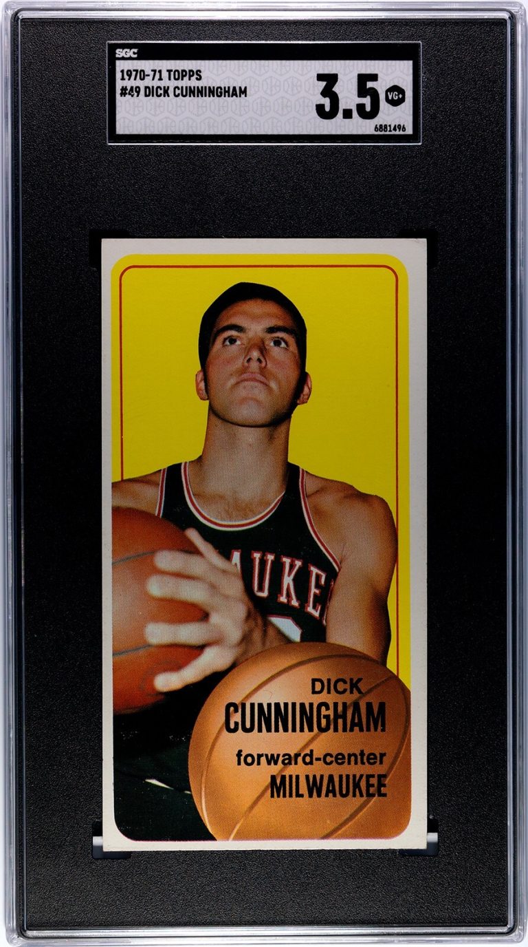 Dick Cunningham 1970-71 Topps Card #49- SGC Graded 3.5 VG+ (Milwaukee Bucks)
