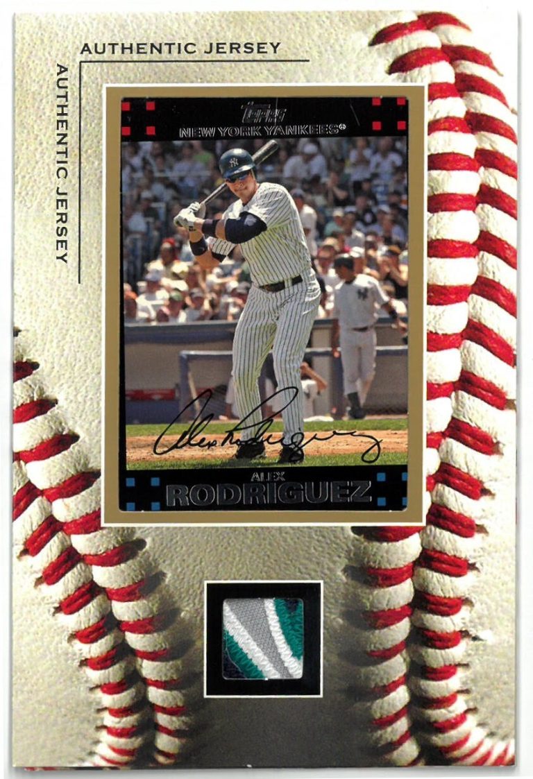 2007 Alex Rodriquez Authentic Jersey -Topps Card 4”x6 “ Stand Up Display