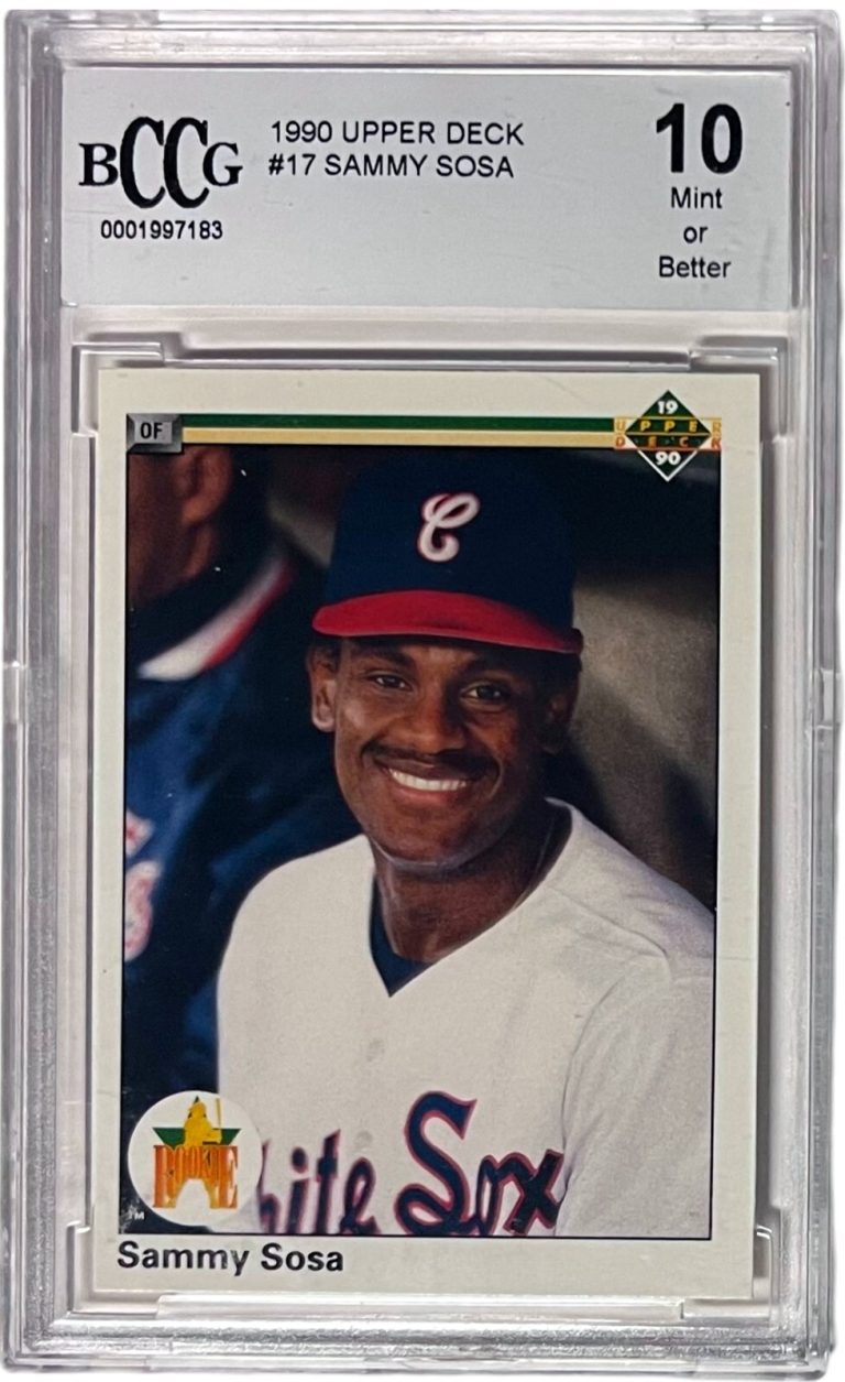 Sammy Sosa 1990 Upper Deck Rookie Card (RC) #17- BCCG Graded 10 Mint or Better