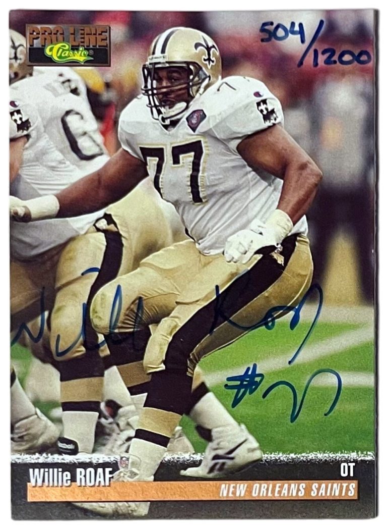 Willie Roaf signed 1995 Classic Proline Rookie On Card Auto (RC) #77- /1200