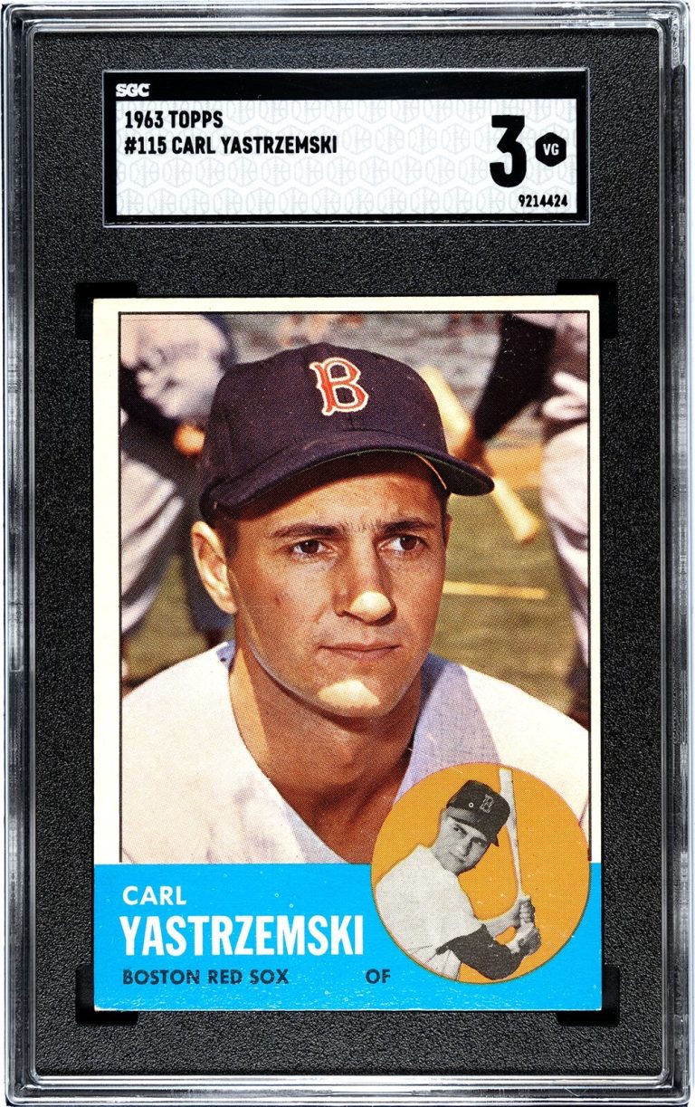 Carl Yastrzemski 1963 Topps Card #115- SGC Graded 3 VG (Boston Red Sox/HOF)