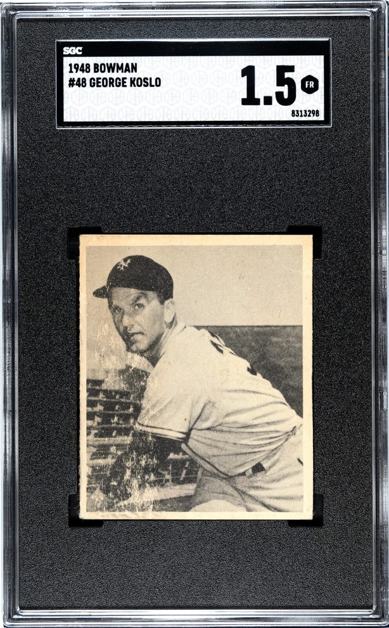 George Koslo 1948 Bowman Card #48- SGC Graded 1.5 Fair (New York Giants)