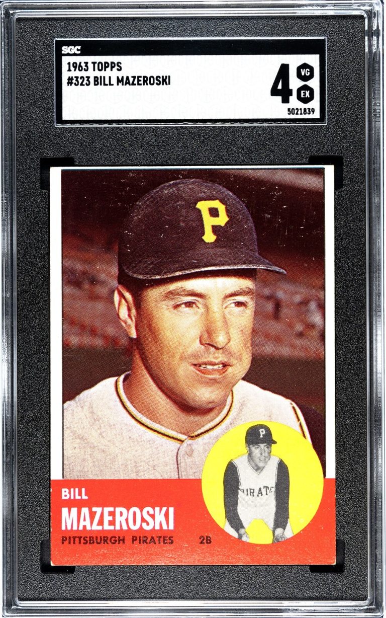 Bill Mazeroski 1963 Topps Card #323- SGC Graded 4 VG-EX (Pittsburgh Pirates/HOF)