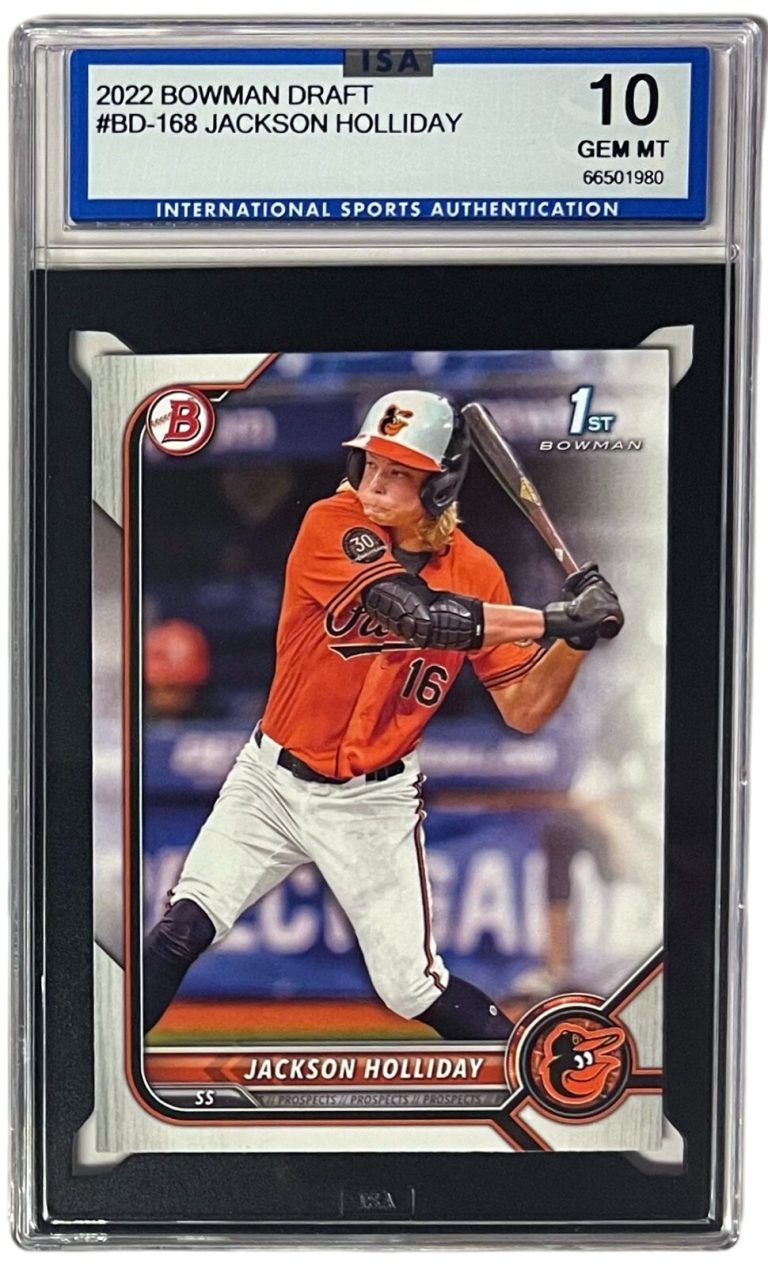Jackson Holliday 2022 Bowman Draft Rookie Card RC Orioles #BD-168- ISA Graded 10