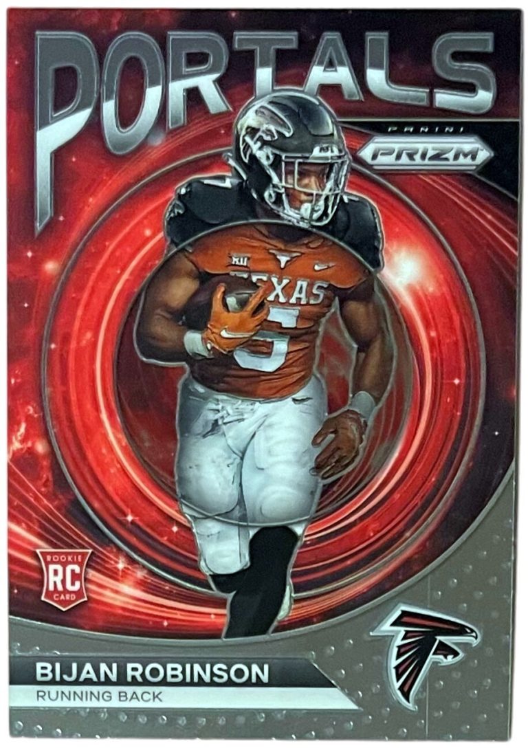 Bijan Robinson 2023 Panini Prizm Portals Rookie Card RC #PO-8  (Atlanta Falcons)