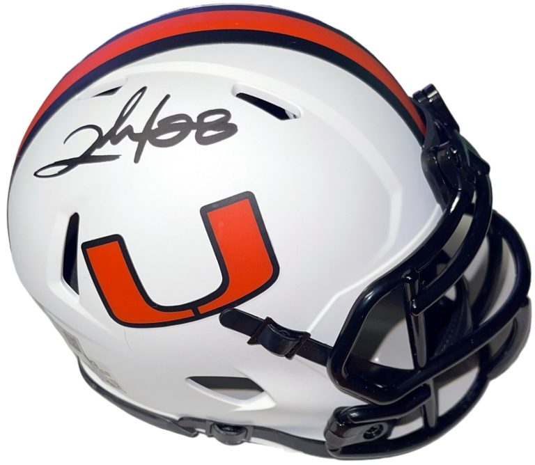 Clinton Portis signed Miami Hurricanes Lunar Speed Mini Helmet #28 -Fanatics