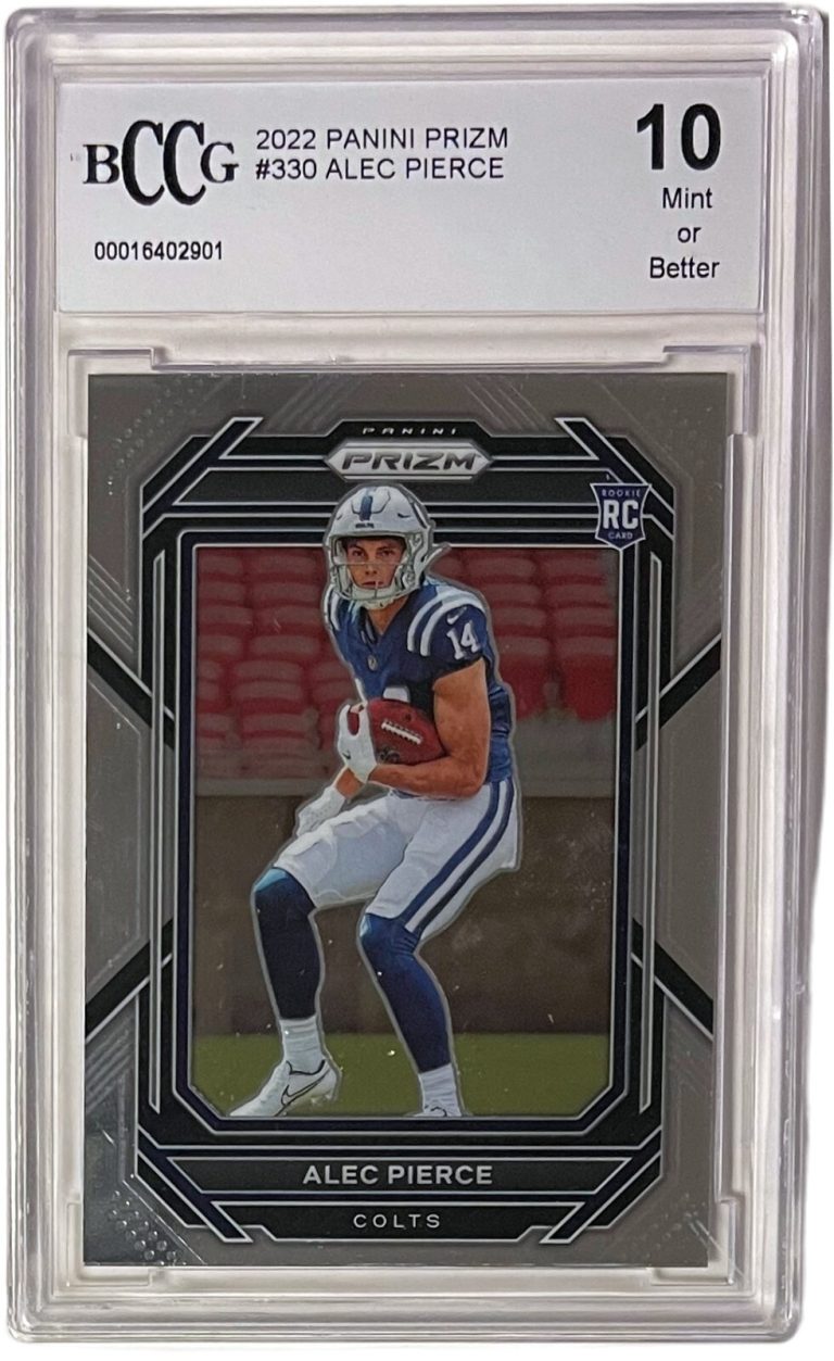Alec Pierce 2022 Panini Prizm Rookie Card (RC) #330- BCCG Graded 10 Mint or Bett