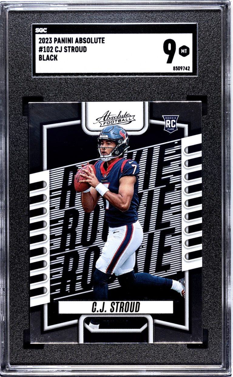 CJ/C.J. Stroud 2023 Panini Absolute Black Rookie Card (RC) #102- SGC Graded 9 MT