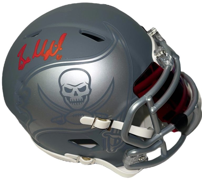 Baker Mayfield signed Tampa Bay Buccaneers Slate NFL Mini Helmet w/Visor–Beckett