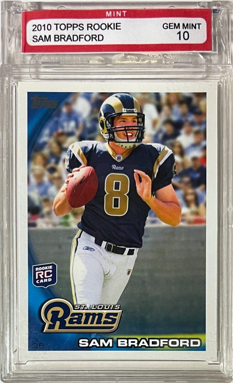 Sam Bradford 2010 Topps Rookie Card (RC) #300-Mint Grading Gem Mint 10 (LA Rams)