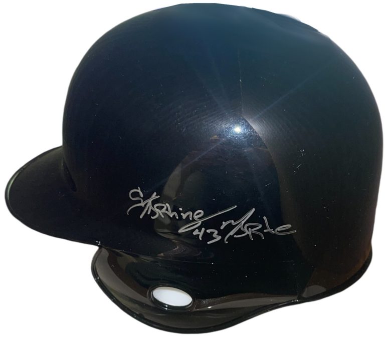 Starling Marte signed Pittsburgh Pirates Riddell Mini Batting Helmet #43- COA