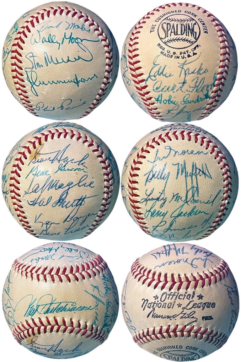 1958 St. Louis Cardinals Team Signed National League (Giles) Baseball-22 sig JSA