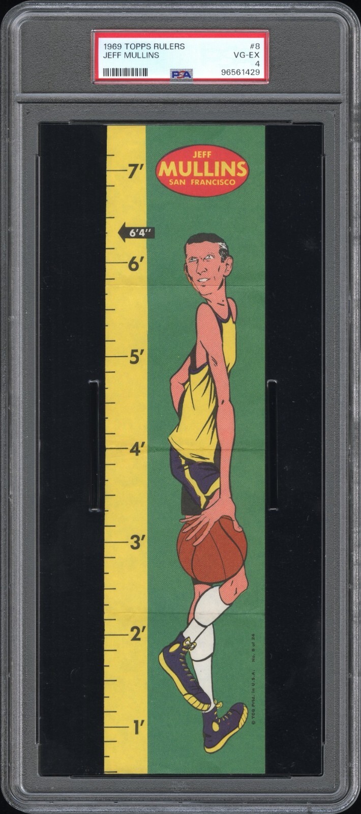 Jeff Mullins 1969-70 Topps Basketball Rulers #8- PSA Graded 4 VG-EX