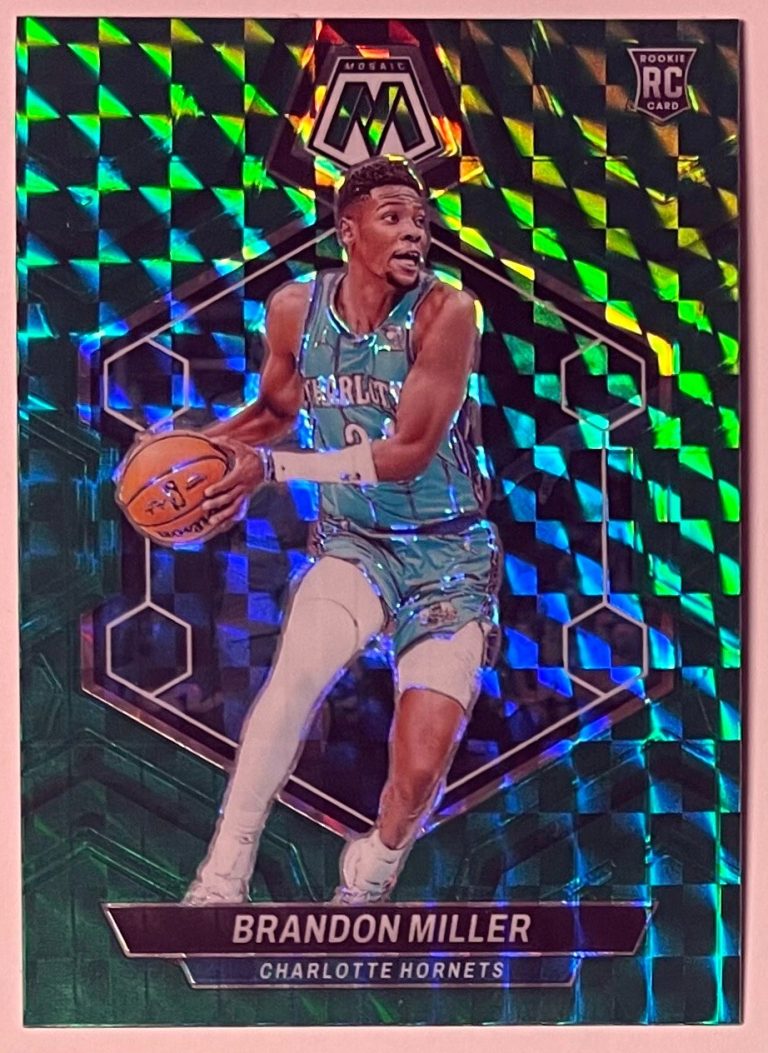 Brandon Miller 2023-24 Panini Mosaic Green Prizm Rookie Card (RC) #202 (Hornets)