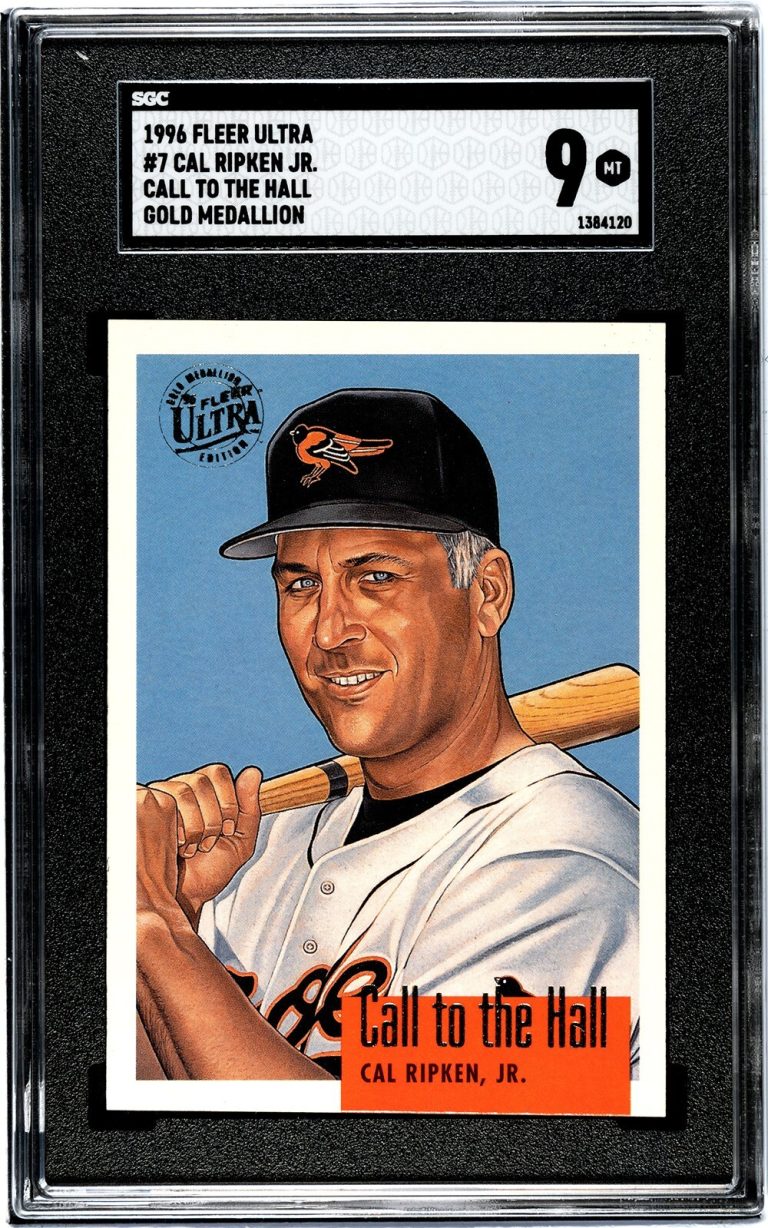 Cal Ripken, Jr. 1996 Fleer Ultra Call to the Hall Gold Card #7 SGC Graded 9 Mint