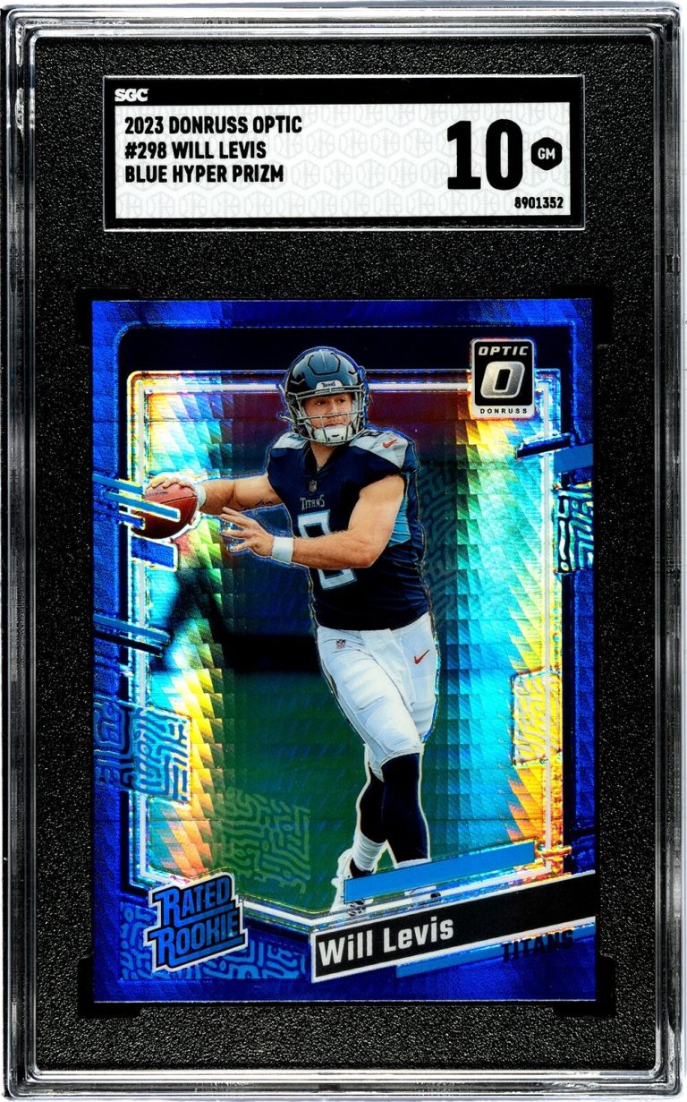 Will Levis 2023 Donruss Optic Blue Hyper Prizm Rookie Card- SGC Graded 10 Gem MT