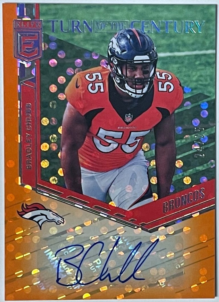 Bradley Chubb signed 2018 Donruss Elite Turn of the Century RC Auto TC-BC Denver