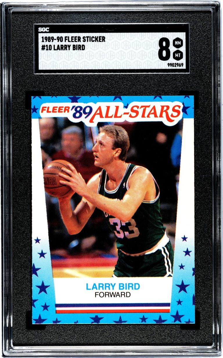 Larry Bird 1988-89 Fleer All-Stars Sticker/Card #10- SGC Graded 8 NM-MT