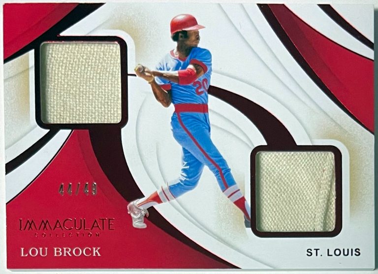Lou Brock 2020 Panini Immaculate Collection Dual Game Worn Relic Card #ID-LB-/49