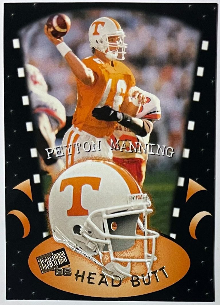 Peyton Manning 1998 Press Pass Head Butt Die Cut Rookie Card (RC) #HB1