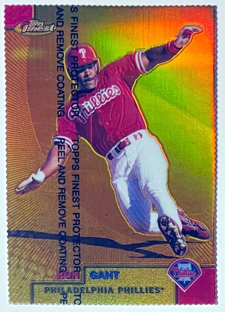 Ron Gant 1999 Topps Finest Gold Refractor Card w/ Coating #161- /100 (Phillies)