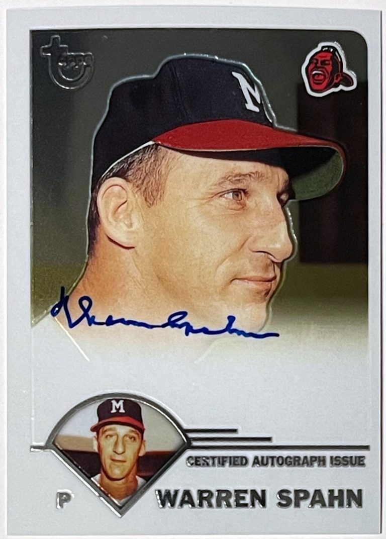 Warren Spahn signed 2003 Topps Retired Signature Certified On Card Auto #TA-WS