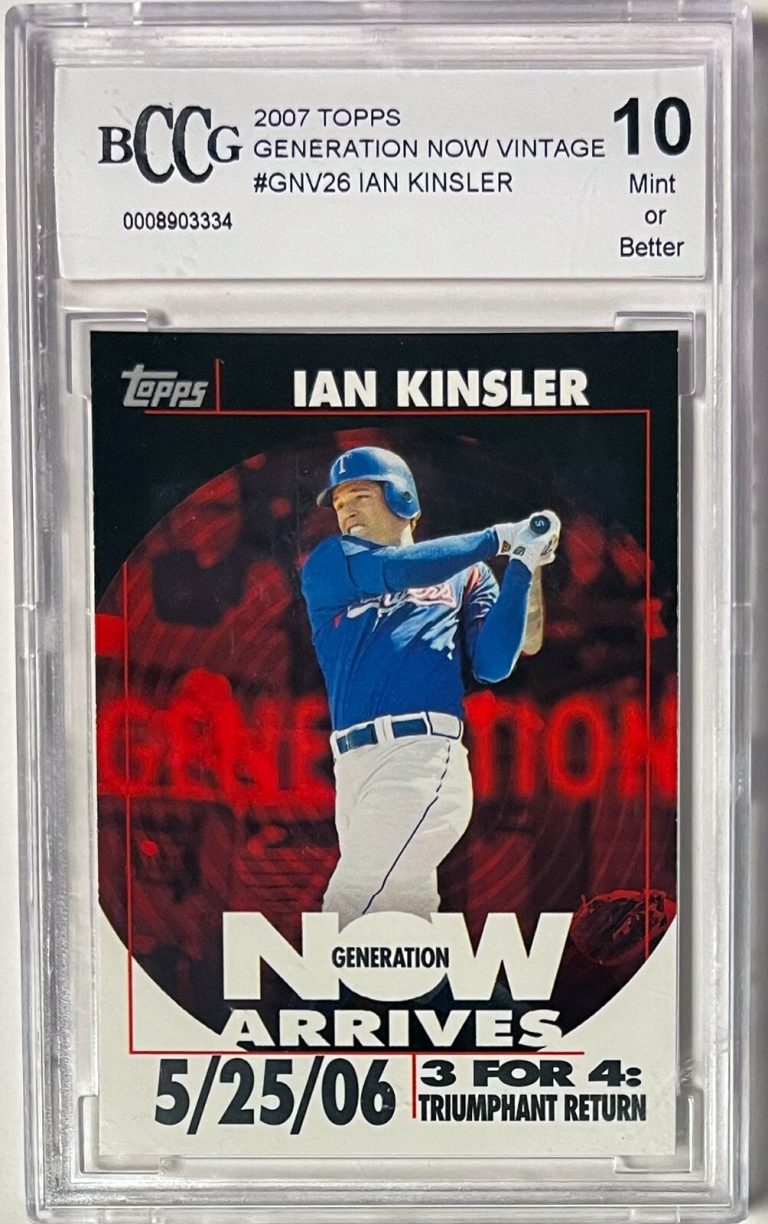 Ian Kinsler 2007 Topps Generation Now Vintage Card #GNV26- BCCG Graded 10 Mint