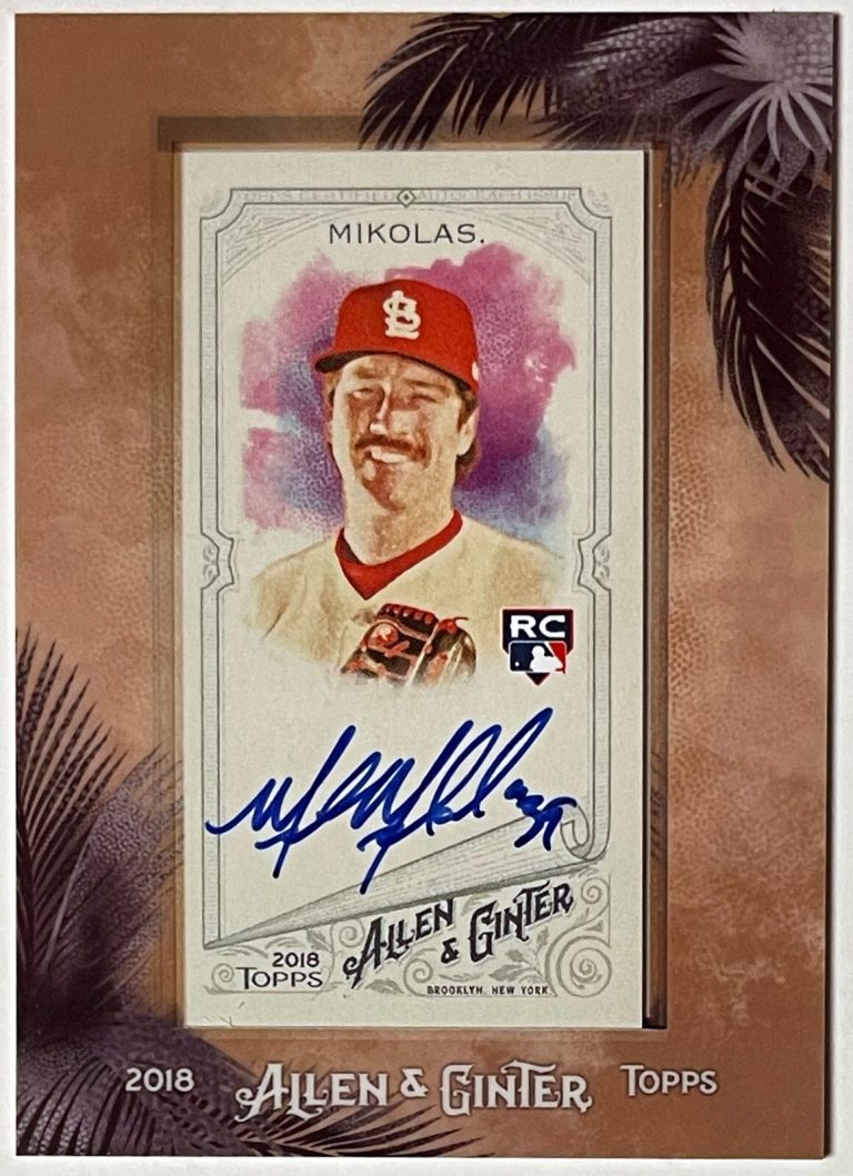 Miles Mikolas signed 2018 Topps Allen & Ginter Mini Framed Rookie On Card Auto