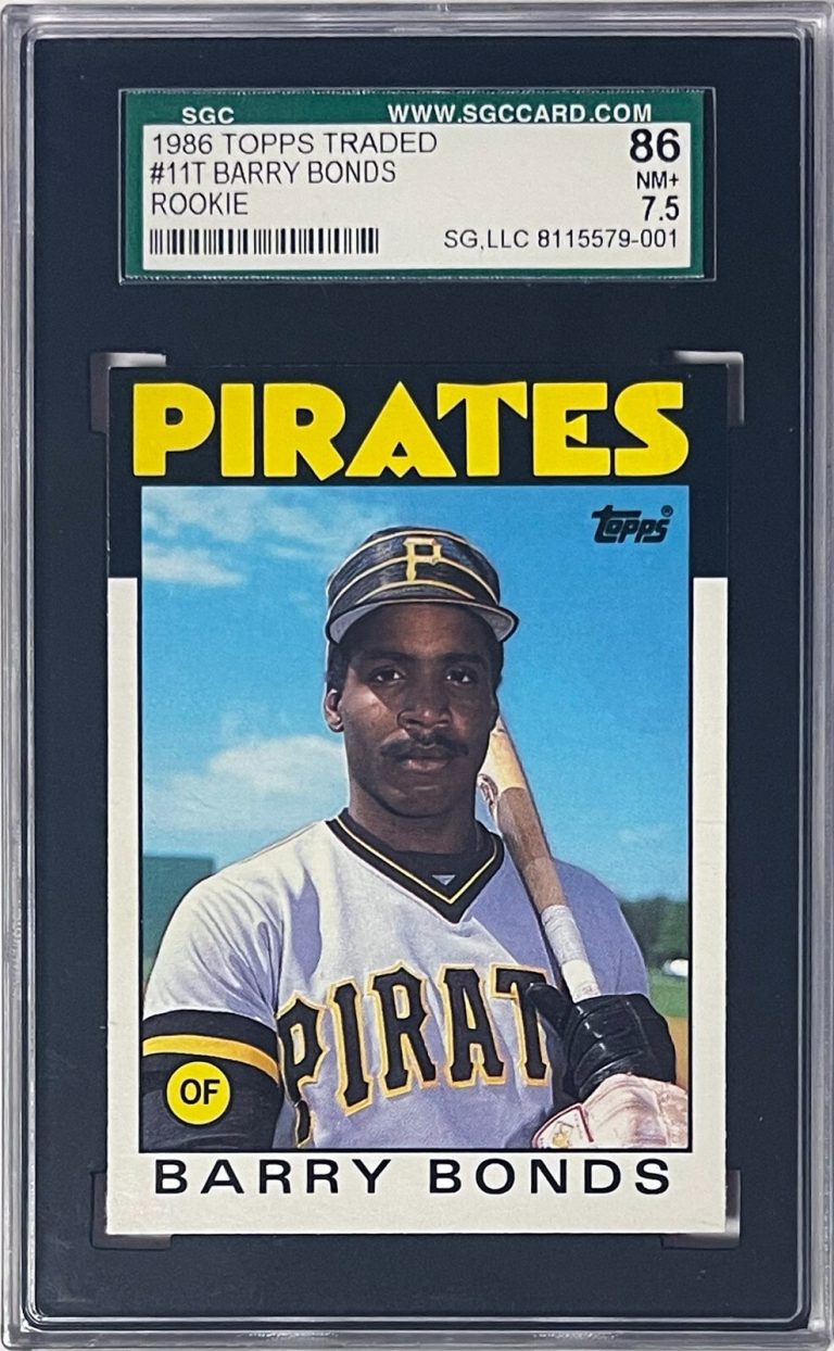 Barry Bonds 1986 Topps Traded Rookie Card (RC) #11T- SGC Graded 7.5 NM+/86