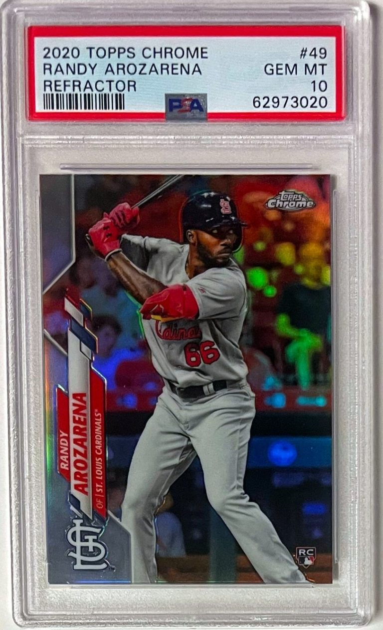 Randy Arozarena 2020 Topps Chrome Refractor Card #49- PSA Graded 10 Gem Mint