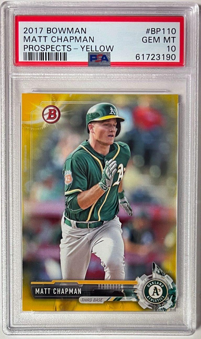 Matt Chapman 2017 Bowman Prospects Rookie Card (RC) #BP110- PSA Graded 10 Gem Mi