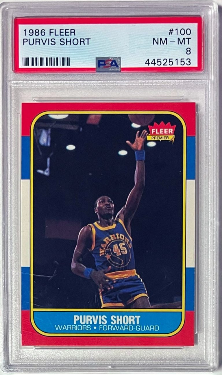 Purvis Short 1986-87 Fleer Card #100- PSA Graded 8 NM-MT-(Golden State Warriors)