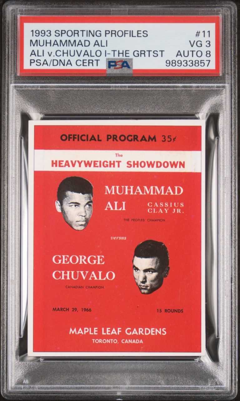 1993 Sporting Profiles The Greatest - #11 Muhammad Ali, Chuvalo PSA VG 3/8 AUTO