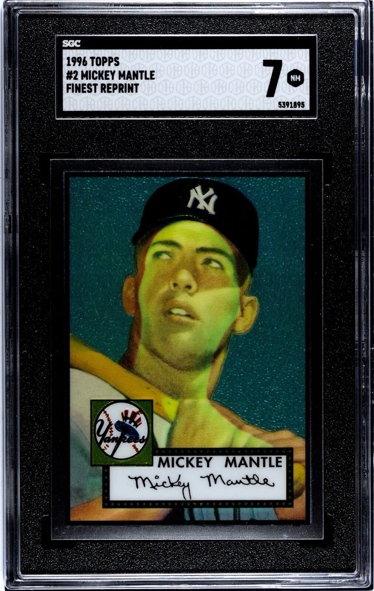 Mickey Mantle 1996 Topps Finest 1952 RC Card #2- SGC Graded 7 NM