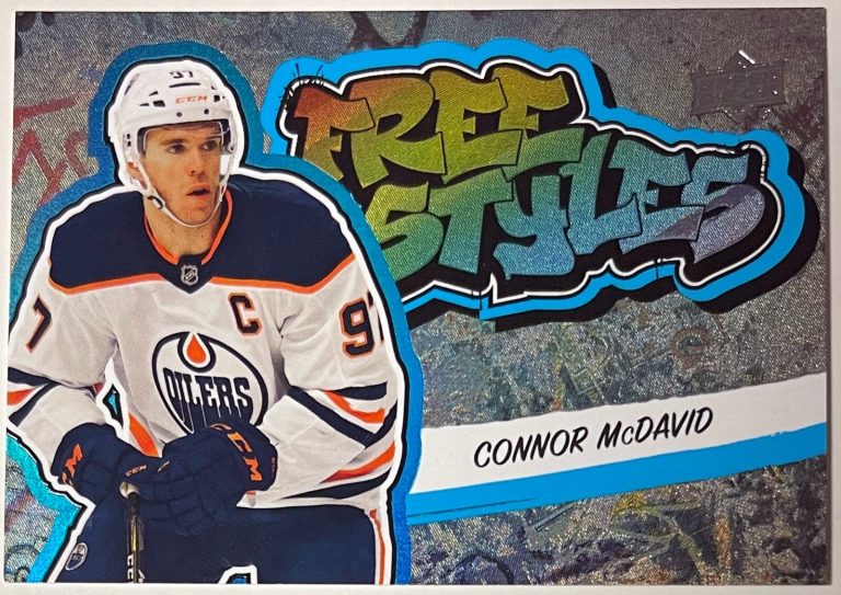 Connor McDavid 2022-23 Upper Deck Series I Freestyles Hockey Card #FS-27