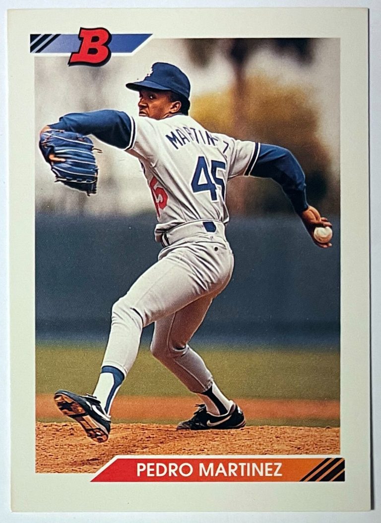 Pedro Martinez 1992 Bowman Rookie Card (RC) #82 (Dodgers/Red Sox/Mets/HOF)