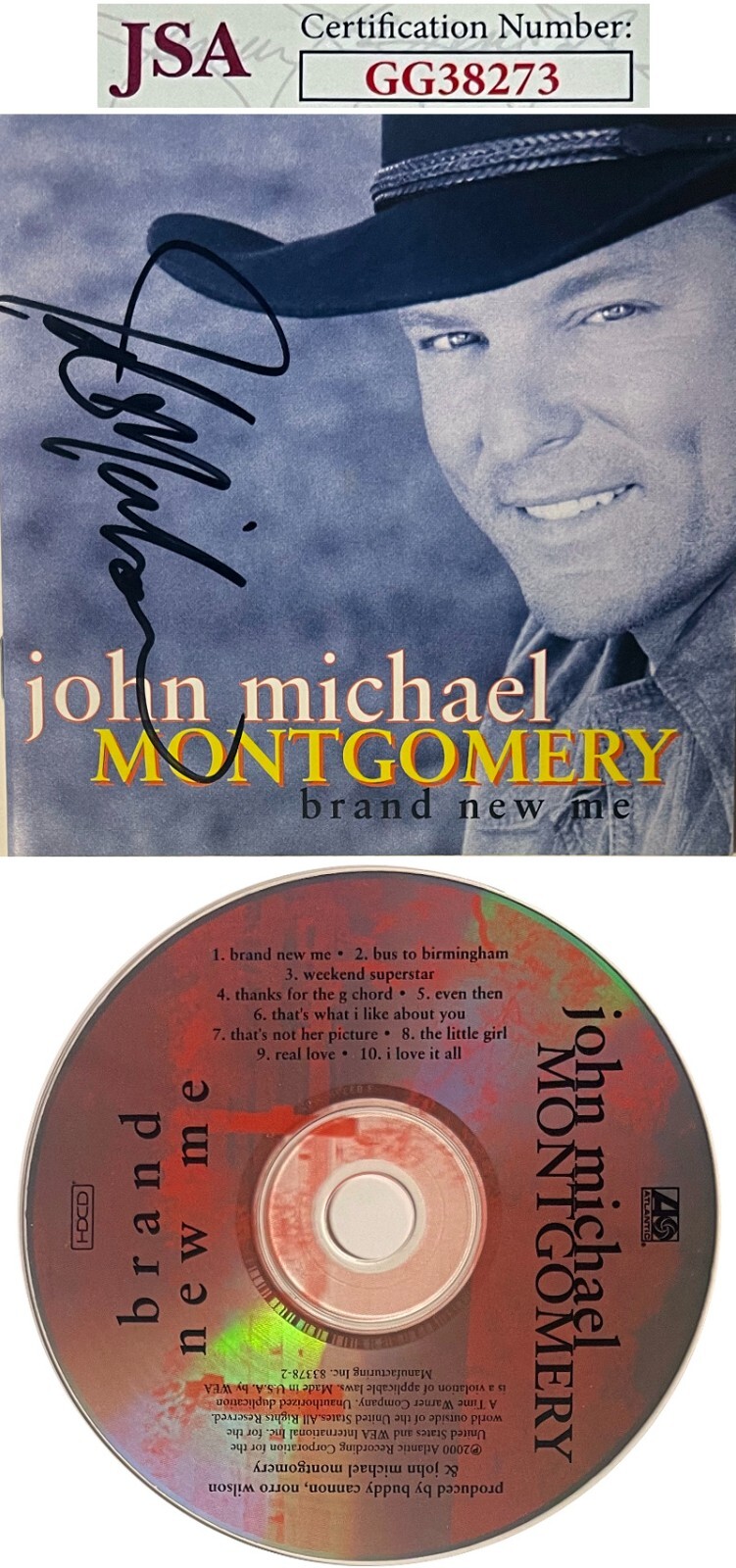 John Michael Montgomery signed 2000 Brand New Me Album Cover Booklet w/ CD- JSA