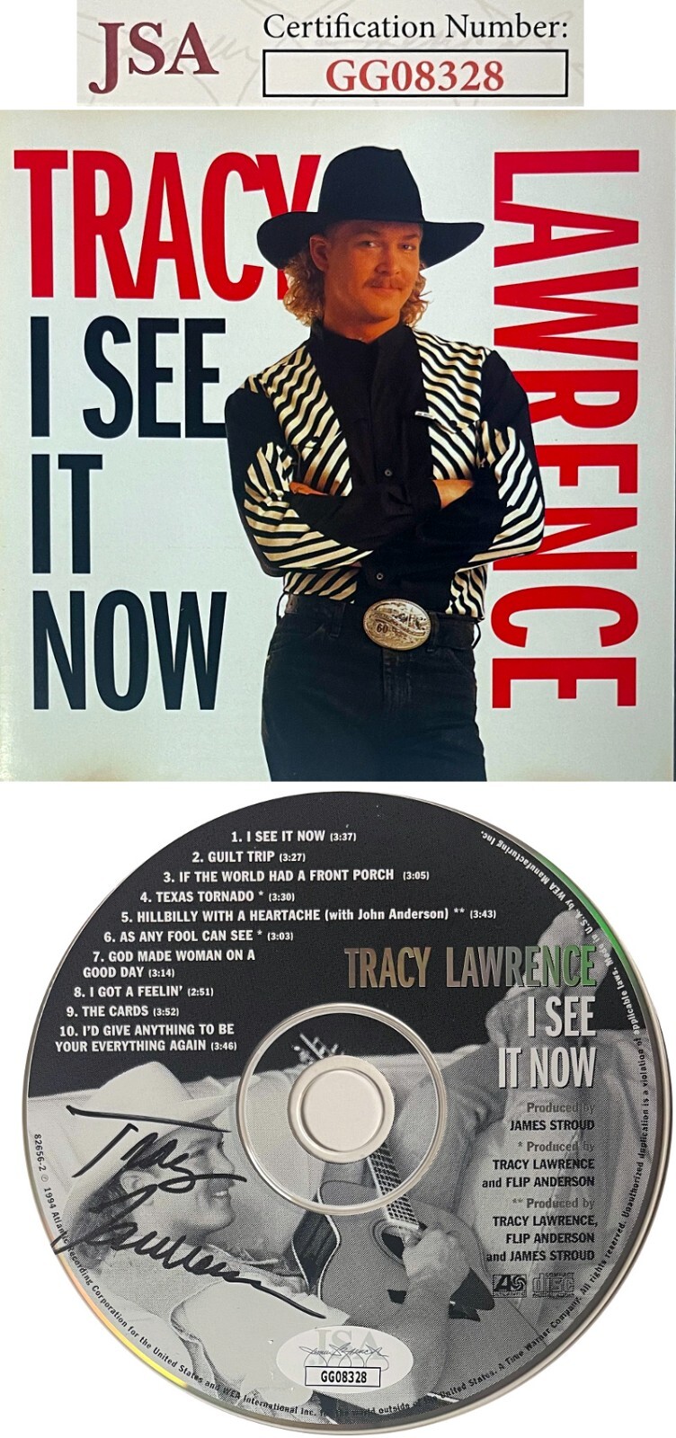 Tracy Lawrence signed 1994 I See It Now Album CD w/ Cover Booklet & Case- JSA
