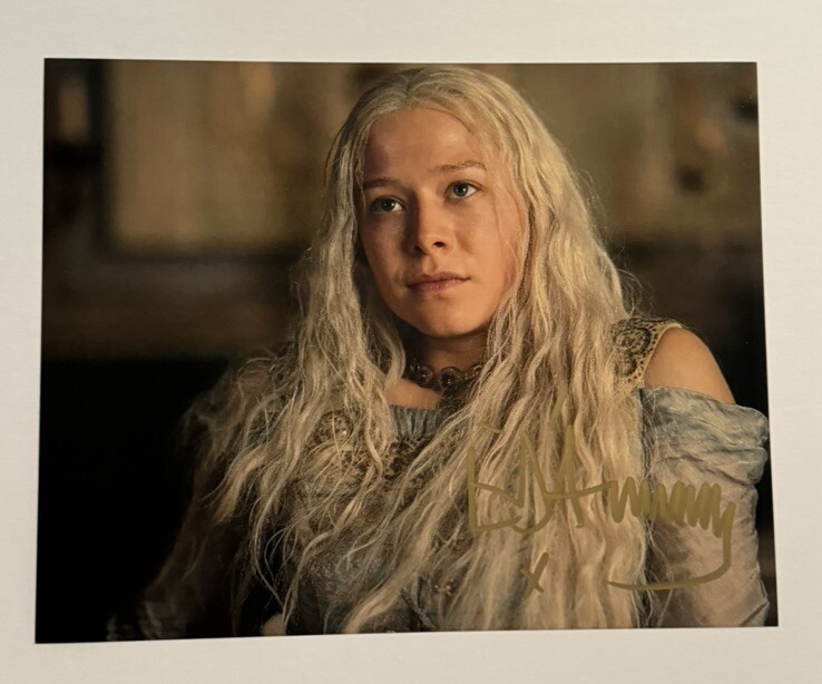 EMMA D’ARCY HAND SIGNED 8x10 PHOTO ACTRESS AUTOGRAPHED HOUSE OF THE DRAGON COA