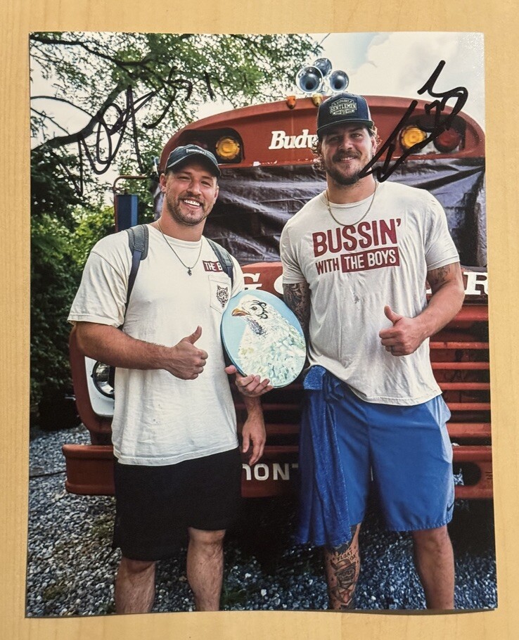 WILL COMPTON & TAYLOR LEWAN SIGNED 8x10 PHOTO BUSSIN WITH THE BOYS RARE COA