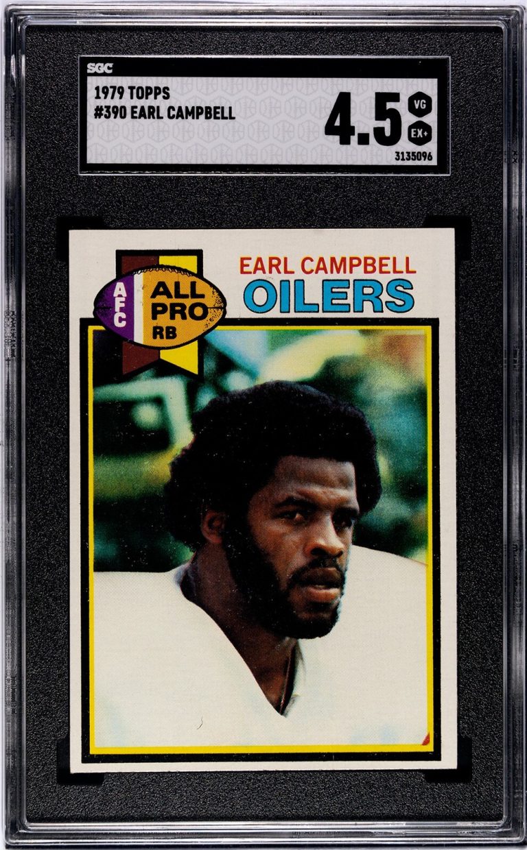 Earl Campbell 1979 Topps Rookie Card #390- SGC Graded 4.5 VG-EX+ (Oilers/HOF)