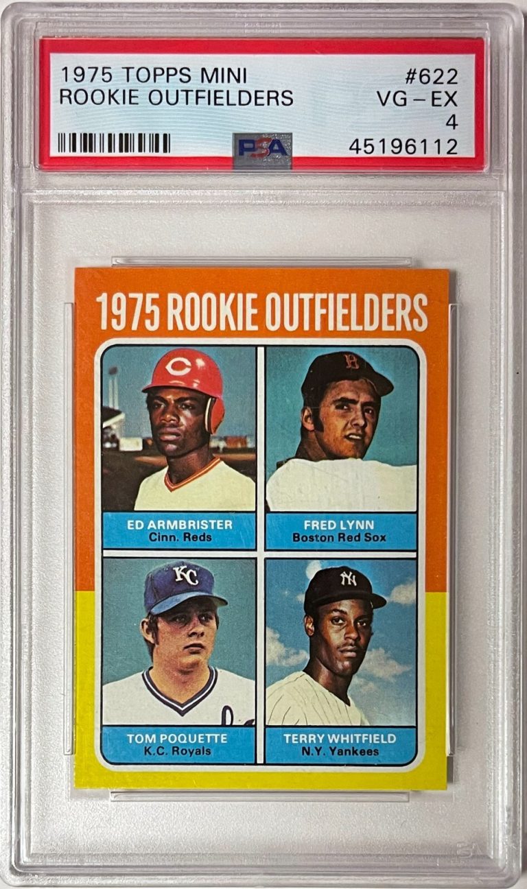 Fred Lynn 1975 Topps Mini Rookie Outfielders Card #622 Boston PSA Graded 4 VG-EX
