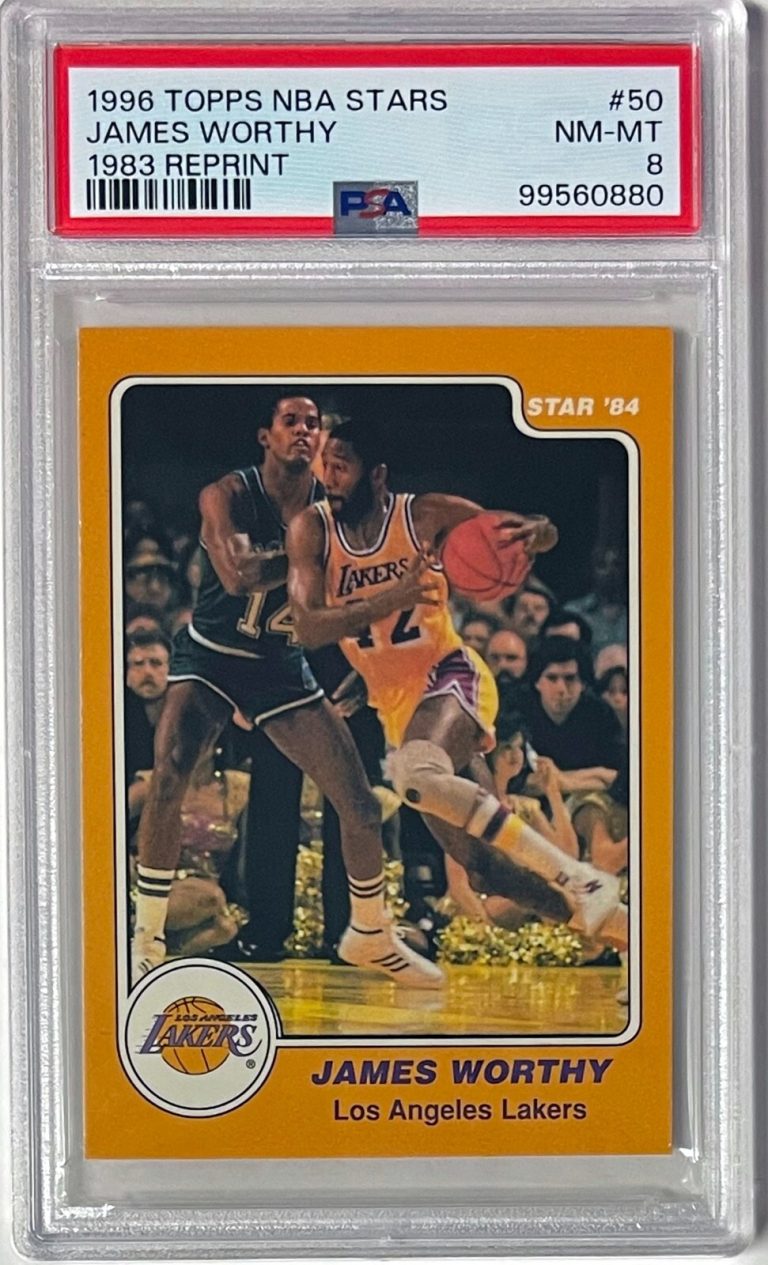 James Worthy 1996 Topps NBA Stars 1983  RC Reprint Card #50 - PSA Graded 8 NM-MT