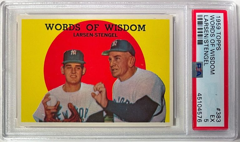Don Larsen/C. Stengel 1959 Topps Words of Wisdom #383- PSA Graded 5 EX CENTERED