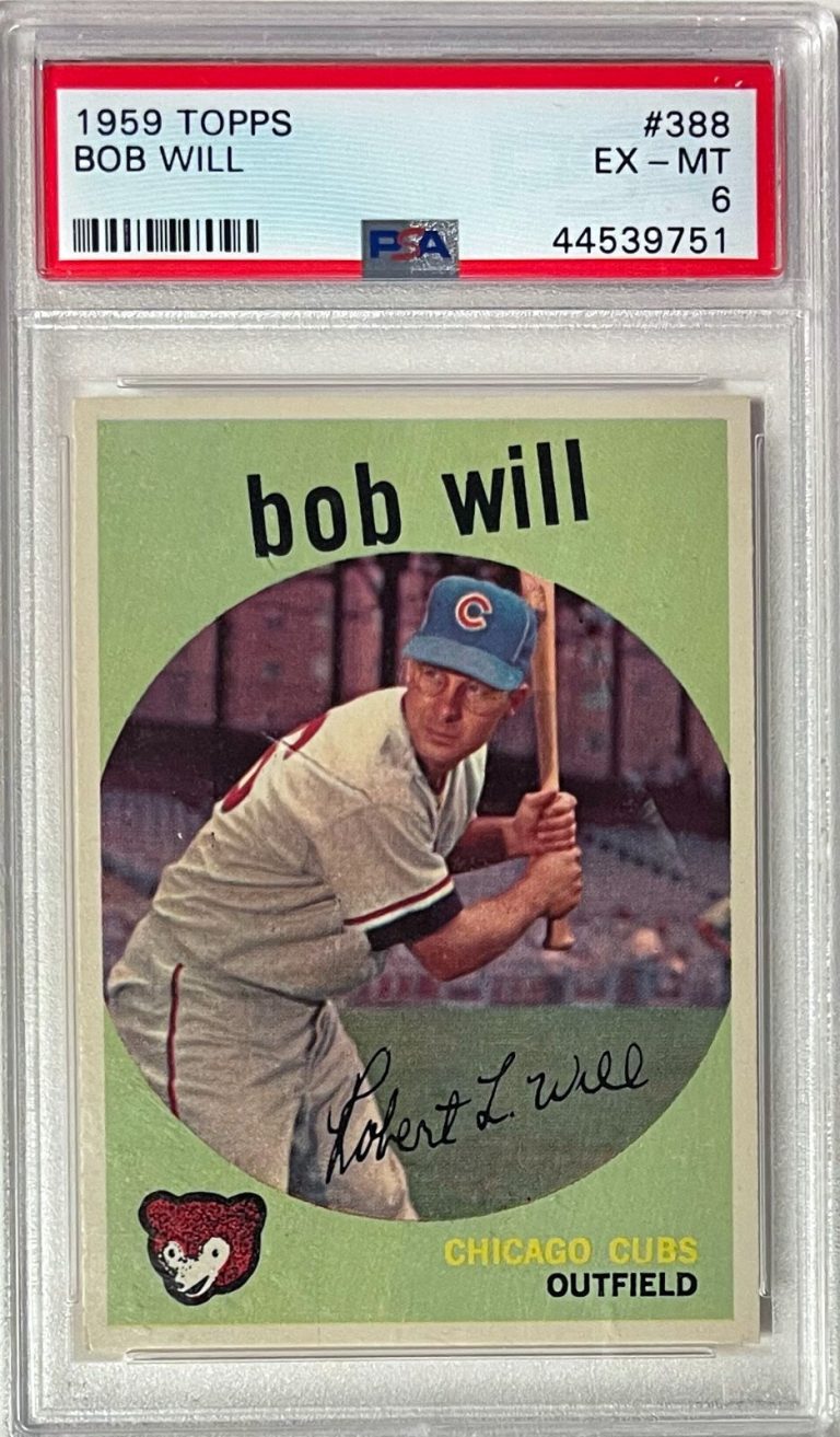 Bob Will 1959 Topps Card #388- PS Graded 6 EX-MT (Chicago Cubs)
