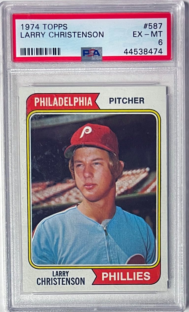 Larry Christenson 1974 Topps Card #587 -PSA Graded 6 EX-MT Philadelphia Phillies