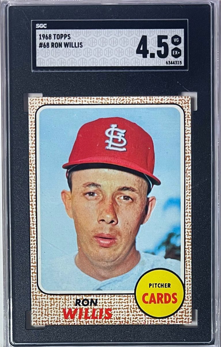 Ron Willis 1968 Topps Card #68- SGC Graded 4.5 VG-EX+ (St. Louis Cardinals)