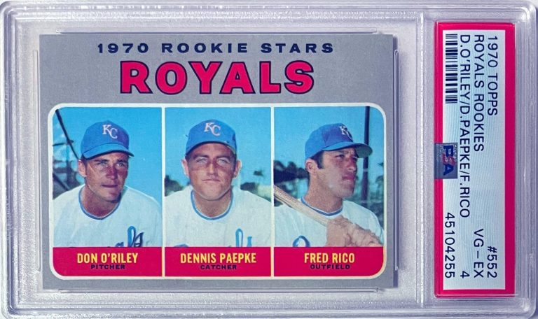 1970 Kansas City Royals Rookies Card #552- PSA Graded 4 VG-EX (O'Riley/Paepke)