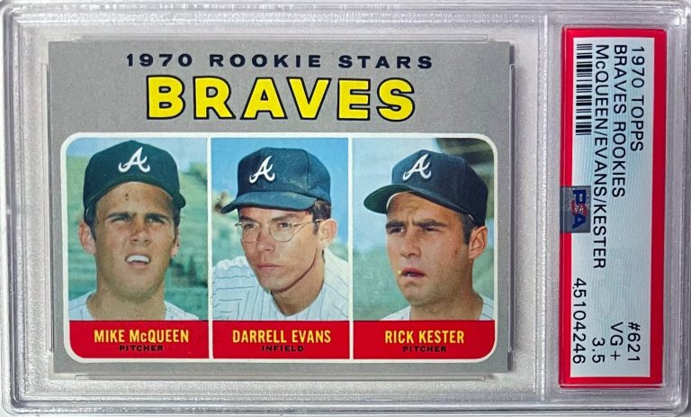 1970 Atlanta Braves Rookies Card #621- PSA Graded 3.5 VG+ (Darrell Evans)