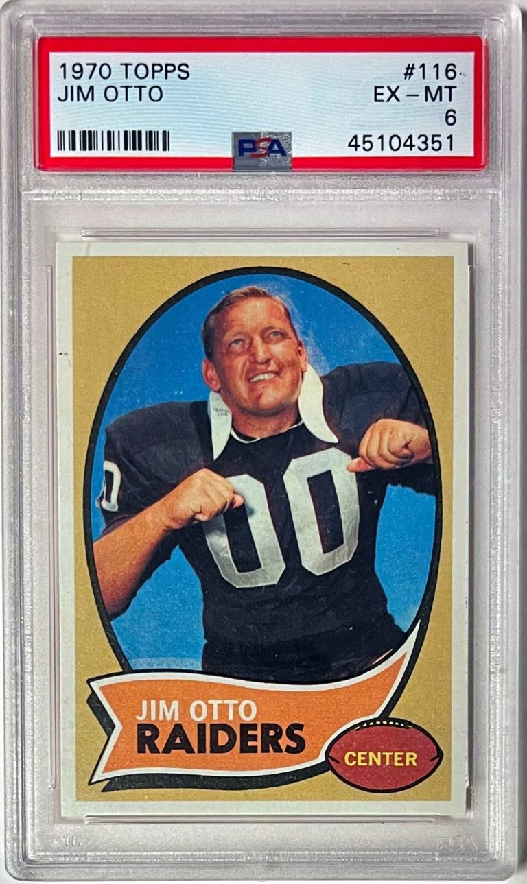 Jim Otto 1970 Topps Card #116- PSA Graded 6 EX-MT (Oakland Raiders)
